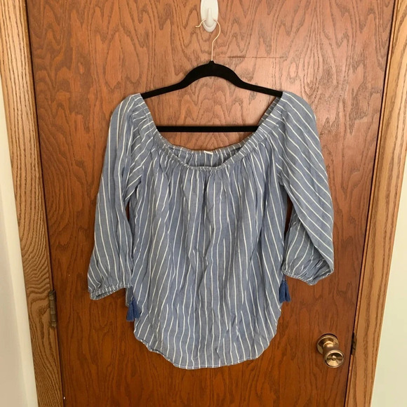 Old Navy Striped Off The Shoulder Blouse - Picture 5 of 5